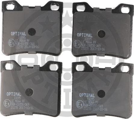 Optimal BP-10095 - Тормозные колодки, дисковые, комплект autodif.ru