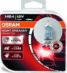 Osram 9006NBU-HCB - Лампа HB4 12V (51W) NIGHT BREAKER LASER +110%, двойная коробка autodif.ru