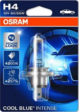 Osram 64193CBI-01B - Лампа автомобильная H4 12V- 60/55W (P43t) Cool Blue Intense (блистер 1шт.) (Osram) autodif.ru