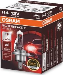 Osram 64193NBS - Лампа галогеновая головного света H4 P43t 12V 60/55W Night Breaker Silver 1шт autodif.ru