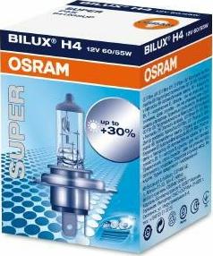 Osram 64193SUP - Лампа галогенная H4 12V 60/55W P43T SUPER (На 30% больше света на дороге, на 10м длиннее световой ко autodif.ru