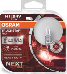 Osram 64155TSP-HCB - Комплект ламп H1 24V 70W P14.5s TRUCKSTAR PRO +100% больше света 2шт.(1к-т) autodif.ru
