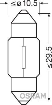 Osram 6438 - лампа ORIGINAL LINE! 1шт. (C5W) 12V 10W SV8.5-8 L=31 mm качество ориг. з/ч (ОЕМ)\ autodif.ru