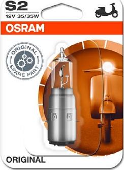 Osram 64327-01B - Лампа накаливания блистер 1 шт S2 12V 35/35W BA20d ORIGINAL LINE (качество OEM) autodif.ru