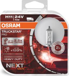 Osram 64216TSP-HCB - Автолампа H11 (70) PGJ19-2+100% TRUCKSTAR PRO (евробокс, 2шт) 24V OSRAM /1/10/100 autodif.ru