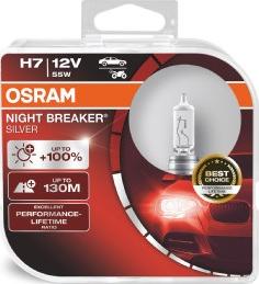 Osram 64210NBS-HCB - Лампа автомобильная H7 12V- 55W (PX26d) Night Breaker Silver (2шт) DuoBox (Osram) autodif.ru