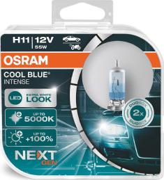 Osram 64211CBN-HCB - H11 12-55W PGJ19-2 COOL BLUE INTENSE (NextGen) 5000 K DUOBOX (2 шт.) OSRAM (Оригинал, Германия) autodif.ru