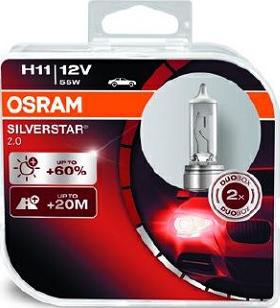 Osram 64211SV2-HCB - Комплект галогенных ламп 2шт H11 12V 55W PGJ19-2 SILVERSTAR 2.0 (На 60% больше с autodif.ru