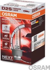 Osram 66240XNL - 66240XNL D2S 85V 35W P35d-2 XENARC NIGHT BREAKER LASER +200% больше света 1 шт. autodif.ru