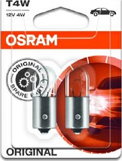 Osram 3893-02B - Комплект ламп T4W 12V 3,5W BA9s ORIGINAL LINE качество оригинальной з/ч (ОЕМ) 2шт.(1к-т) autodif.ru