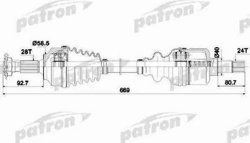 Patron PDS0225 - Приводной вал autodif.ru