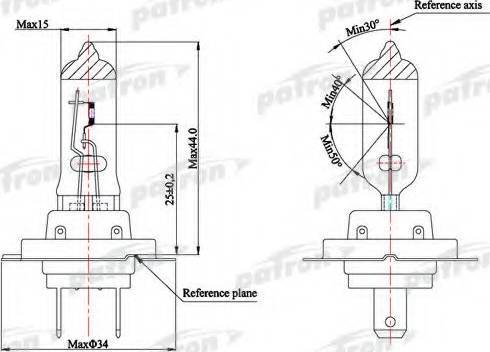 Patron PLH7-12/55 - Лампа накаливания, фара с автоматической системой стабилизации autodif.ru