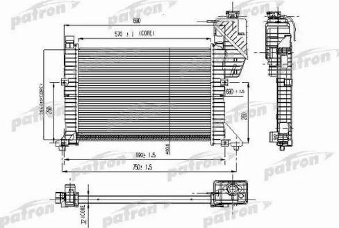 Patron PRS3464 - Радиатор, охлаждение двигателя autodif.ru