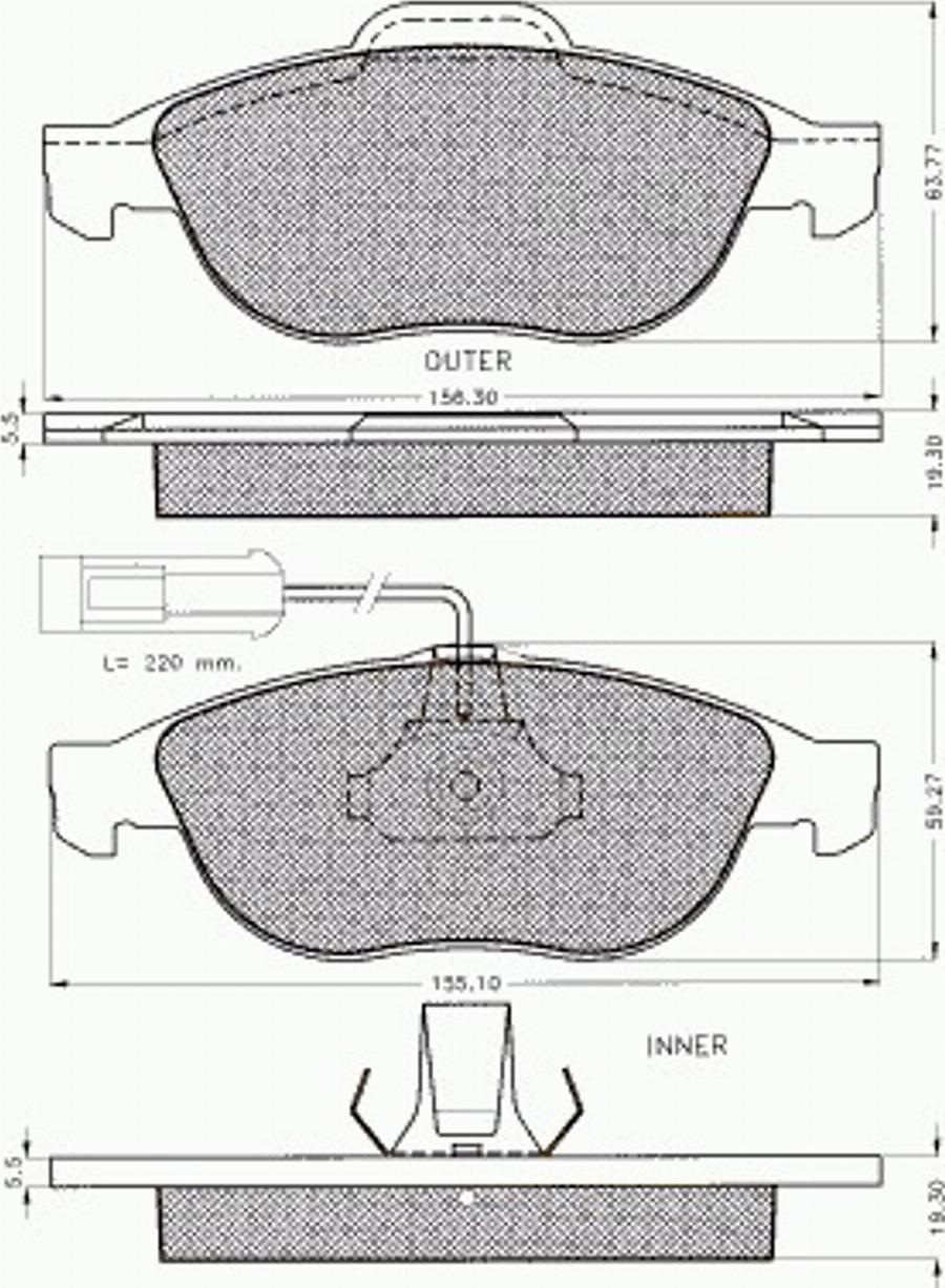 Pex 7474 - Тормозные колодки, дисковые, комплект autodif.ru