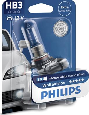 PHILIPS 9005WHVB1 - лампа! (HB3) 12V/65W/P20d ближнего/дальнего света WhiteVision в блистере\ autodif.ru
