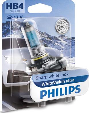PHILIPS 9006WVUB1 - Лампа автомобильная HB4 12V- 51W (P22d) White Vision ultra блистер (1шт.) (Philips) autodif.ru