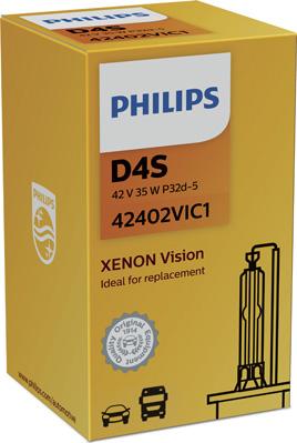 PHILIPS 42402VIC1 - Philips Ксеноновая Автолампа D4S 35W Xenon Vision 1шт+ QR код подлинности autodif.ru
