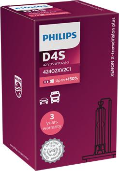 PHILIPS 42402XV2C1 - Лампа штатного ксенона Philips D4S 42V-35W (P32d-5) 42402XV2C1 X-tremeVision gen2 (+150%) autodif.ru