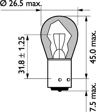 PHILIPS 13496MLCP - лампа накаливания !(21W) 24V BAU15s HD оранжевая указателя поворотов\ autodif.ru
