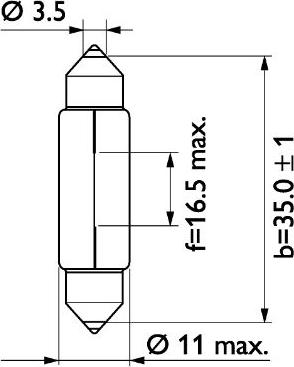 PHILIPS 13844CP - Лампа накаливания пальчиковая C5W / 24V / 5W / SV8,5 C5W / 24V / 5W / SV8,5 / Упаковка -картон autodif.ru