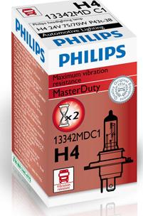 PHILIPS 13342MDC1 - Лампа Philips 24-75/70 Вт. H4 MasterDuty стандарт галогеновая 13342MDC1/82579760 Германия 1/1 шт. autodif.ru