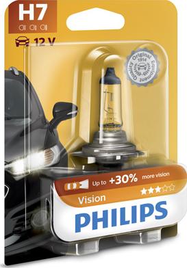 PHILIPS 12972PRB1 - Лампа галогенная блистер 1шт H7 12V 55W PX26D PREMIUM (На 30% больше света на дороге) autodif.ru