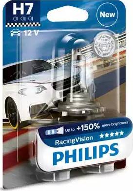PHILIPS 12972RVB1 - Лампа автомобильная H7 12V- 55W (PX26d) (+150% света) Racing Vision блистер (1шт) (Philips) autodif.ru