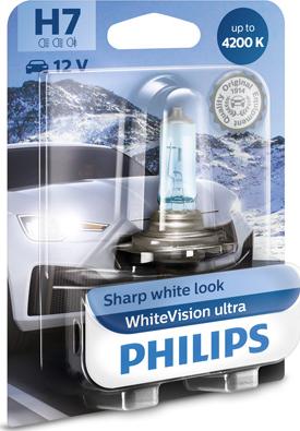 PHILIPS 12972WVUB1 - Лампа 12 В H7 55 Вт White Vision ultra галогенная блистер Philips autodif.ru