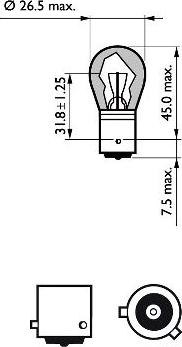 PHILIPS 12496LLECOCP - Лампа накаливания PY21W LongLife EcoVision 12V (желтая) (12496LLCP=>12496LLECOCP) (цена за 1 шт., ми autodif.ru