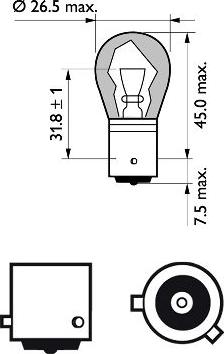 PHILIPS 12496NACP - Лампа Philips 12-21 Вт. PY21W НТС, NA поворотов желтая одноконтактная с цоколем 12496NACP/52534173 Г autodif.ru