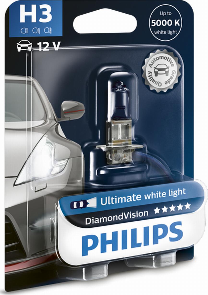 PHILIPS 12336DVB1 - Лампа 12 В H3 55 Вт на п/туманные фары Diamond Vision 5000K блистер Philips autodif.ru