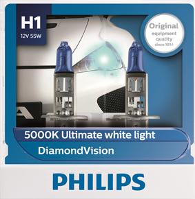 PHILIPS 12258DVS2 - H1 12V- 55W (P14,5s) (белый холод.свет-голуб.оттен.) Diamond Vision (2шт) autodif.ru