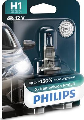 PHILIPS 12258XVPB1 - Лампа галоген 12V H1 55W P14.5s Philips X-tremeVision Pro150 +150% 3400К 12258XVPB1 autodif.ru