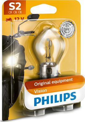 PHILIPS 12728BW - _12728BW Лампа накаливания S2 Philips Vision Moto +30% - (блистер 1шт.) autodif.ru