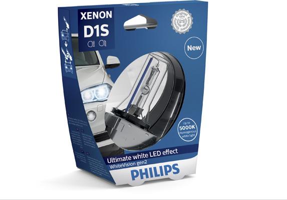PHILIPS 85415WHV2S1 - Лампа ксеноновая D1S 35W PK32d-2 5000К блистер (1шт.) Xenon White Vision Gen2 PHILIPS autodif.ru