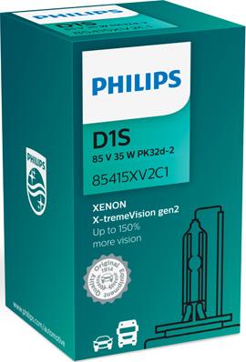 PHILIPS 85415XV2C1 - Philips Ксеноновая Автолампа D1S 35W +150% X-tremeVision 1шт+ QR код подлинности autodif.ru
