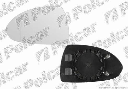 Polcar 5558545M - Вставка внешнего зеркало левая (стекло асферическое, хром), view max opel corsa d 07.06 - 01.11 autodif.ru