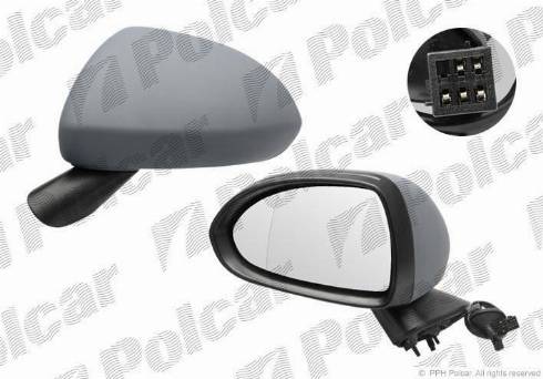 Polcar 5558515M - Зеркальное стекло, наружное зеркало autodif.ru