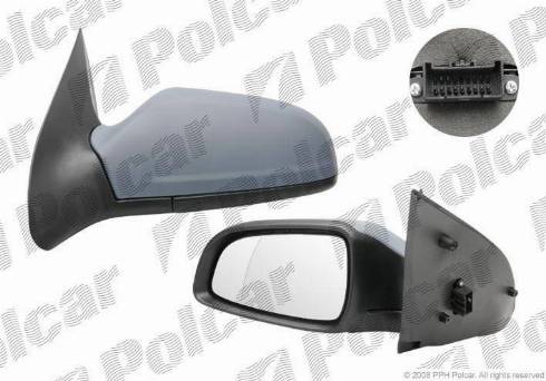 Polcar 5509526M - Зеркальное стекло, наружное зеркало autodif.ru