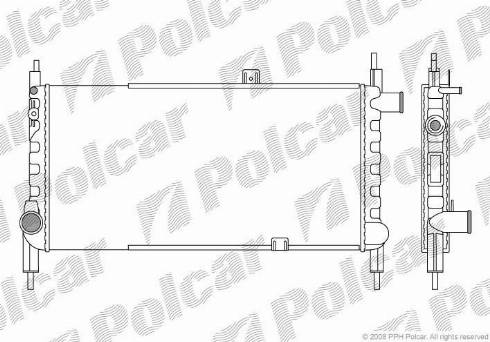 Polcar 550508-1 - Радиатор, охлаждение двигателя autodif.ru