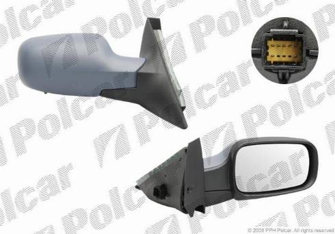 Polcar 6071524M - Зеркальное стекло, наружное зеркало autodif.ru