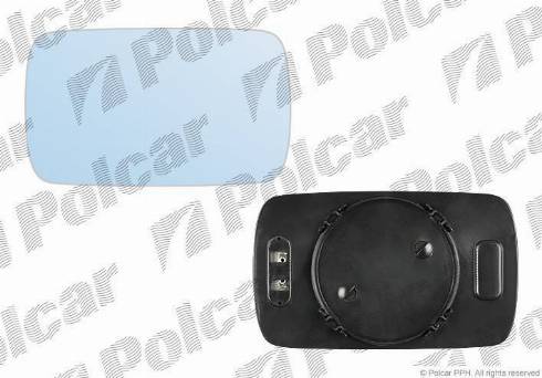 Polcar 2007546M - Стекло зеркала плоское левое/правое, с обогревом BMW E36, E34 /синее/ autodif.ru