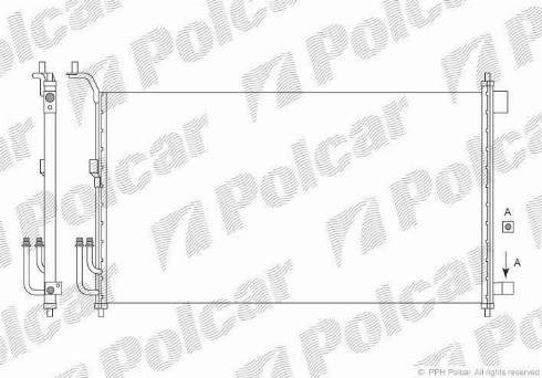 Polcar 2707K8C1 - Конденсатор кондиционера autodif.ru