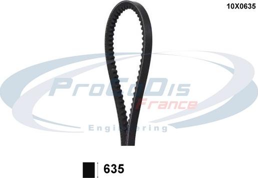 Procodis France 10X0635 - Клиновой ремень, поперечные рёбра autodif.ru