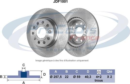 Procodis France JDF1001 - Тормозной диск autodif.ru