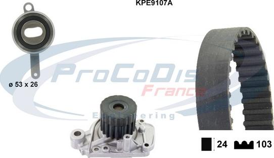 Procodis France KPE9107A - Водяной насос + комплект зубчатого ремня ГРМ autodif.ru