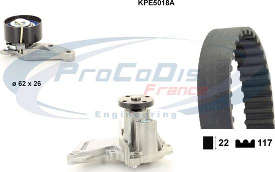Procodis France KPE5018A - Водяной насос + комплект зубчатого ремня ГРМ autodif.ru