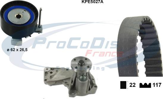 Procodis France KPE5027A - Водяной насос + комплект зубчатого ремня ГРМ autodif.ru