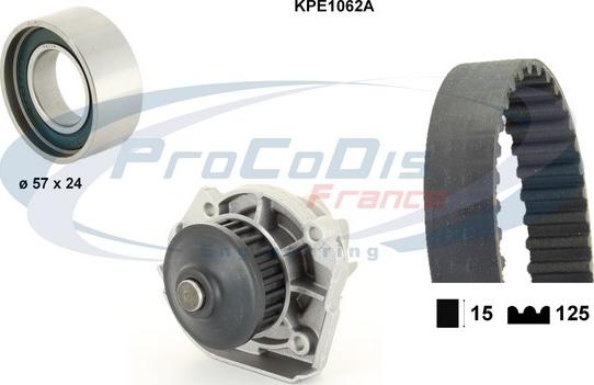 Procodis France KPE1062A - Водяной насос + комплект зубчатого ремня ГРМ autodif.ru
