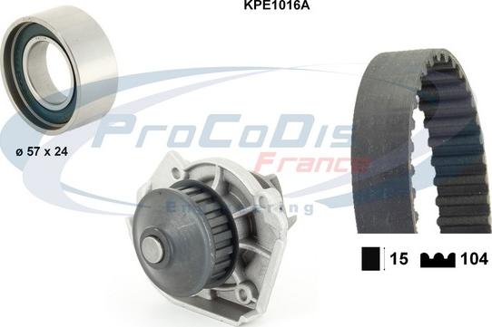 Procodis France KPE1016A - Водяной насос + комплект зубчатого ремня ГРМ autodif.ru